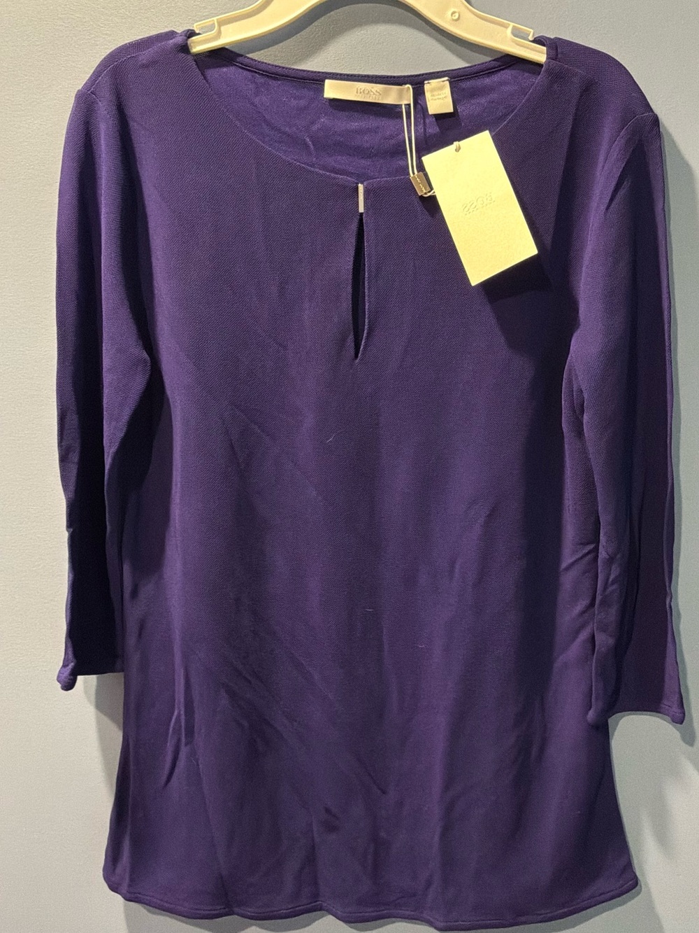 Boss Deep Blue Keyhole Tunic Top
